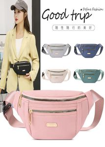 Pink waist bag purse printletter men and women travel fanny pack belt chest crossbody polyester high quality original fanny pack8808457