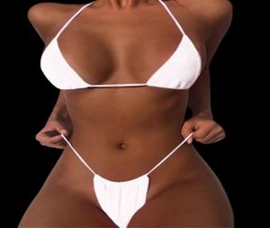 Sexiga vackra flickor brasiliansk thong mini mikro bikini set bandage push up badkläder vadderade baddräkt kvinnor sommarstrand badning2559462