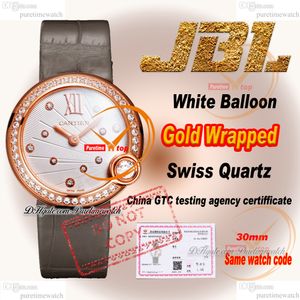 CRWJBL0008 Швейцарские кварцевые женские часы JBLF 30 мм обернутые 18 -километровые коэффициенты розового золота бриллианты Безельс