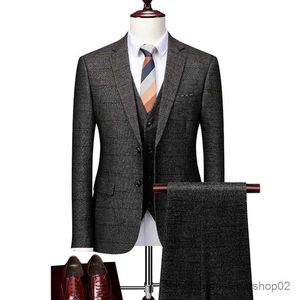 Мужские костюмы Blazers Blazers Jacket Bants Жилет / 2023 Fashion New Mens Casual Boutique Busines