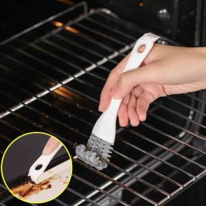 Grillborste V-formad krokad borste och skrapa multifunktionellt grillpaket Net rengöringsborste för köksgadget
