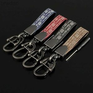 Key Rings Mens Gadgets Luxury Metal Leather Car Keychain Horseshoe Mouth Womens Mobile Phone Lanyard Color Key Ring Gift for Girlfriend 240412