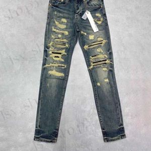 Дизайнерские джинсы Мужские фиолетовые джинсы Джинсовые брюки модные брюки высокий качество прямой дизайн ретро-уличная одежда повседневная спортивные штаны бегут брюки, вымытые старые джинсы 103