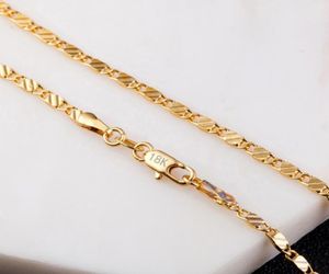 Chain Necklace 16 18 20 22 24 26 28 30 inch 8 Sizes High Quality Jewelry 18K Gold Plated Necklaces Promotion Chain9585374