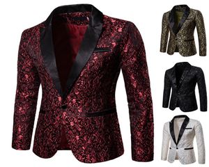 Slim Fit Blazer Men 2018 Nowe przybycie męskie kwiatowe Blazery Floral Prom Dress Blazery Eleganckie garnitury ślubne Blazer Suit Cloter Clot9881546