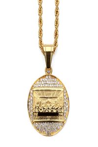 Fashion Charms Men Collane in oro in acciaio inossidabile The Last Supper Chain Punk Rock Micro Micro Mano Collana di gioielli per 3892714