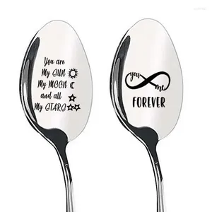 Set di stoviglie Coppia Spoon Spoon Regalo per San Valentino per Musti Moppi Famiglia Table Table Acciaio in acciaio in acciaio Famiglia presenta regali per matrimoni