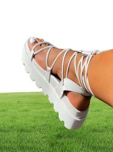 Kvinna Sandal Ladies Platform Ankle Wrap Wedge Women Non Slip Woman Fashion Lace Up Shoe Women's Footwear Plus Size 437951282