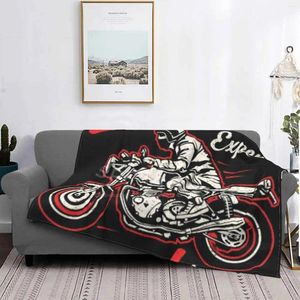 Decken Moto -Liebhaber niedriger Preis Print Neuheit Mode Weich warm Decken Motorrad Rennrad Bike Motorrad Rennfahrer Biker cool