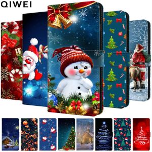 Dla Huawei P10 P20 P30 Case Case Świąteczny portfel Flip skórzany okładka dla Huawei P30 Pro P 30 P30PRO PONASE CASE BAG P20 P30LITE