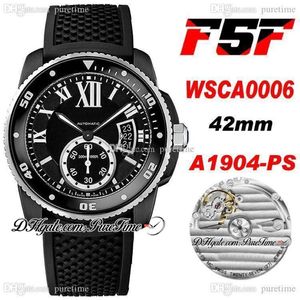 F5F Drive WSCA0006 1904-PS MC Automatic Mens Watch Two Tone PVD Steel Black Dial White Roman Markers Rubber Strap 2021 42mm Super 210s