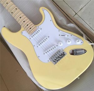 Brinkley Shop Custom Creme Farbe Tremolo Elektrische Guitarmaple mit überbrochenem Fingerboard Yngwe Malmsteen Big Head Strat Guitars Guit9374215