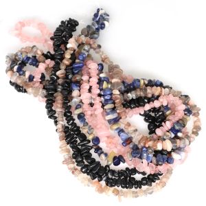 5-8 mm naturalne frytki żwirowe nieregularne kamienne koraliki do biżuterii wytwarzają Rose Quartz Tourmaline Kamienie DIY Bransoletka Naszyjnik