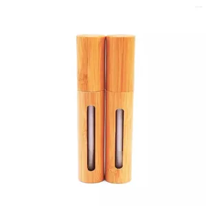 Bottiglie di stoccaggio 6 ml di alto grado eco-friendly Bamboo Vuoto Lip Gloss Tubo Naturale Packaging Cosmetico Contenitori per labbra in legno