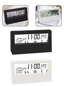 1 st väckarklocka för hem/kontor/skola termo-hygrometer klocka ABS plast kreativ väderdisplay elektronisk väckarklocka