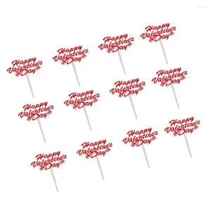 Party Supplies 12 Pieces Happy Valentine's Day Cupcale Toppers Wedding Decorations