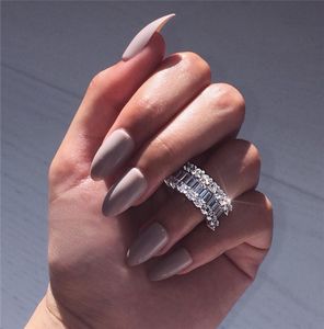 Sunset Boulevard Eternity Promise ring Diamond 925 Sterling silver Engagement wedding band ring for women men Jewelry9766574