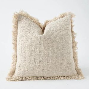 Pillow Modern Room Classical Ivory Tassel Linen Cotton Cover Luxury House Bedding Decorative Case Sofa