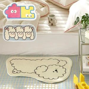 Kawaii Schlafzimmer Teppiche Nachtte Teppiche kreativer hundehalter Teppich unregelmäßiger Teppich Faux Cashmere Kinder Spielen Matten Eingangs Fußmatte