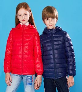 90％ダウン冬のジャケットボーイの子供の子供の子供ライトコートフード付き薄い暖かいボーイズアウターウェア2 4 6 8 10 12 14 16年2011027172821