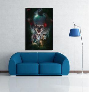 New IT Movie Pennywise Stephen King Horror Art Canvas Poster Modern HD Print Oil Painting Wall Art Painting Picture Poster For Roo4387144