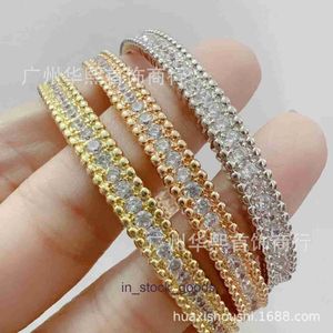 High End Designer Bangles for Womens VanCleff Titanium Steel Plated 18K Rose Gold V Gold M smal Edition Full Diamond Armband Four Leaf Grass Armband