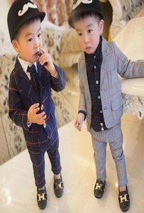 Baby Toddler Boys Dżentelmen Suits Przystojny formalny wiosenny jesień dla dzieci ubrania chłopiec płaszcz spodnie Kids 1 2 3 4 5 rok kostium 491 Y27243173