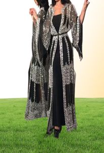 Abaya Dubai Muslim Dress Luxury High Class paljetter broderi Lace Ramadan Kaftan Islam Kimono Women Black Maxi Dresses8613646