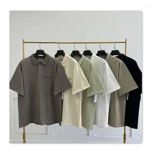 Men's T Shirts Summer Designer Mens Shirt Men Polo Fashion Pure Cotton Collar Solid Color Versatile Oversize Womens Black White Casual