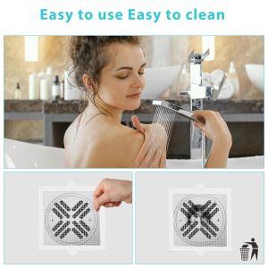 200PCS Self-adhesive anti-blocking filter mesh sticker Disposable Shower Drain Hair Trap Kitchen Bathroom Anti Clogging Tool