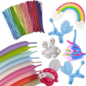 100pcs 260 Twisting Long Macaron Candy Coloded Animal Balloons for Party Clowns Wedding Festival Attività Decorazione 240328