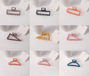 Metall Solid Color Hair Clamps Big Nonslip Hairs Claw Clips Triangle Rectangle Semicircle Hairpin Versatile Simplicity1166108
