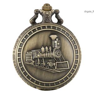 Retro Bronzo 3D Locomotive Train Pattern Quartz Orologio Tappeto Steampunk Orologi Antique Catatina di oggetti da collezione per uomini per uomini