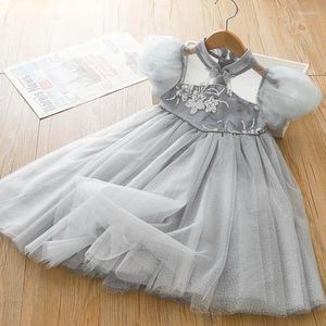 Mädchenkleider Sommer chinesische gestickte Garn Tutu Kleid Prinzessin Baby Kleidung Kinder tragen