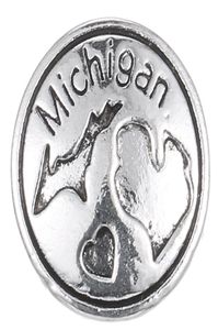 10pcslot 2017 Silver Michigan Snap Button