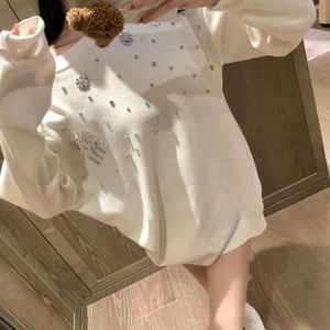 Women's Knits & Tees Autumn/winter Heavy Industry Miu Letter Full Sky Star Diamond Long Sleeved Sweater Loose Lazy Style Korean Edition Top