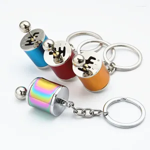 Keychains Shift Keychain Car-styling Keyring Gear Gearbox Pendant Stick Knobs Metal Key Ring