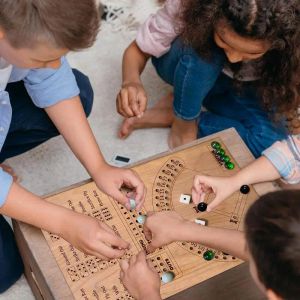 Sets Wooden baseball dice board game party baseball dice game new play ball fun mind game board