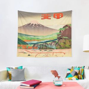 Tapestries Japanese Rail Travel Poster Tapestry Decor For Bedroom Outdoor On The Wall Art