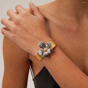 Link braccialetti Uworld Flower Ring inossidabile acciaio inossidabile Donne d'oro Colore argento Fascillo impermeabile Fascillo alla moda Elegante Bijoux