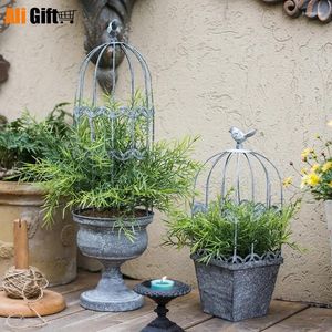 Decorative Figurines Vintage Bird Cage Flower Decoration Climbing Pot Garden Country Antique Home Decor Christmas Decorations