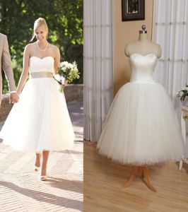 Short Wedding Dress Tulle Skirt Satin Bodice vintage Knee Length Wedding Dresses plus size wedding dresses RLL00017166783