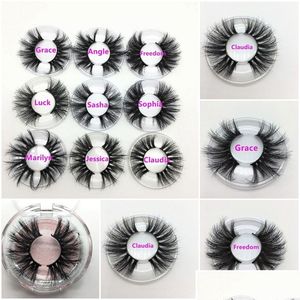 Falska ögonfransar 25 mm lång 3D -mink privat etikett Logo Eyelash Extensions Dramatiska tjocka fransar grymhet fluffig naturlig droppleverans han dhrjl