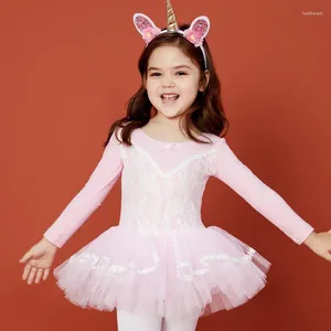 Stage Wear Toddler Ballet Tutu Leotards Girls Gymnastics Leotard Dance Bodysuits Cotton Long Sleeve Bodysuit For Dancing