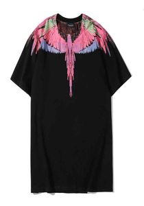 Camiseta marcelo camisetas Burlon 20sss Hip Hop High Street Moda Tie Tingido de Feather Drop Drop Wings Camiseta de manga curta pura para 5525980