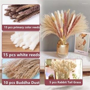 Decorative Flowers Dried Pampas Grass Decor Real Reed Tail Fluffy Wedding DIY Bohemian Natural Bouquet For Home Decoration