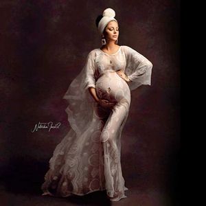 Maternity Dresses Lace Hollow Out Boho Maternity Gown For Photo Shoot Pregnancy Dresses Long Beach Skirt Women Wedding Dress Photography Prop Robe 240412