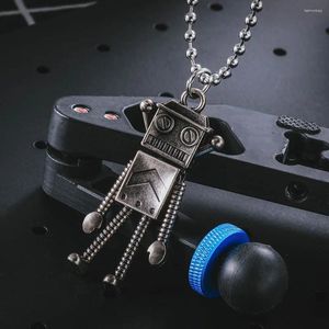 Pendant Necklaces Fashion Brand And Ornament Geometric Joint Movable Male Female Personality Hip Titanium Steel Robot Cartoon Anime Jewelry