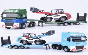 Modello in lega di semitrailer di semitrailer 150 Truck a bassa piattaforma a basso caricatore con caricatore a 4 ruote per veicolo hobby giocattolo hobby kid241b2065051