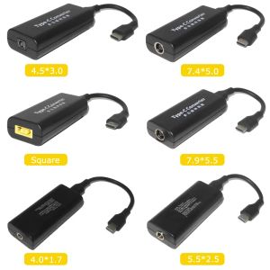 Adapter Slim Tip Adapter Converter Laptop Connector för Lenovo HP ASUS 7.4*5.0 7.9*5.5 4.0*1,7 mm Kvinna till USB Type C PD Charger Man